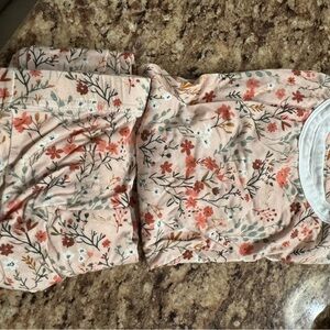 Caden Lane Floral Pajama Set in Cream and Orange